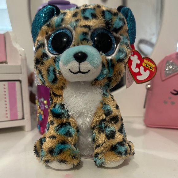 Ty Other - Ty Beanie Boo’s Collection “Cobalt” Blue and Black Spotted Leopard Plush Toy NWT